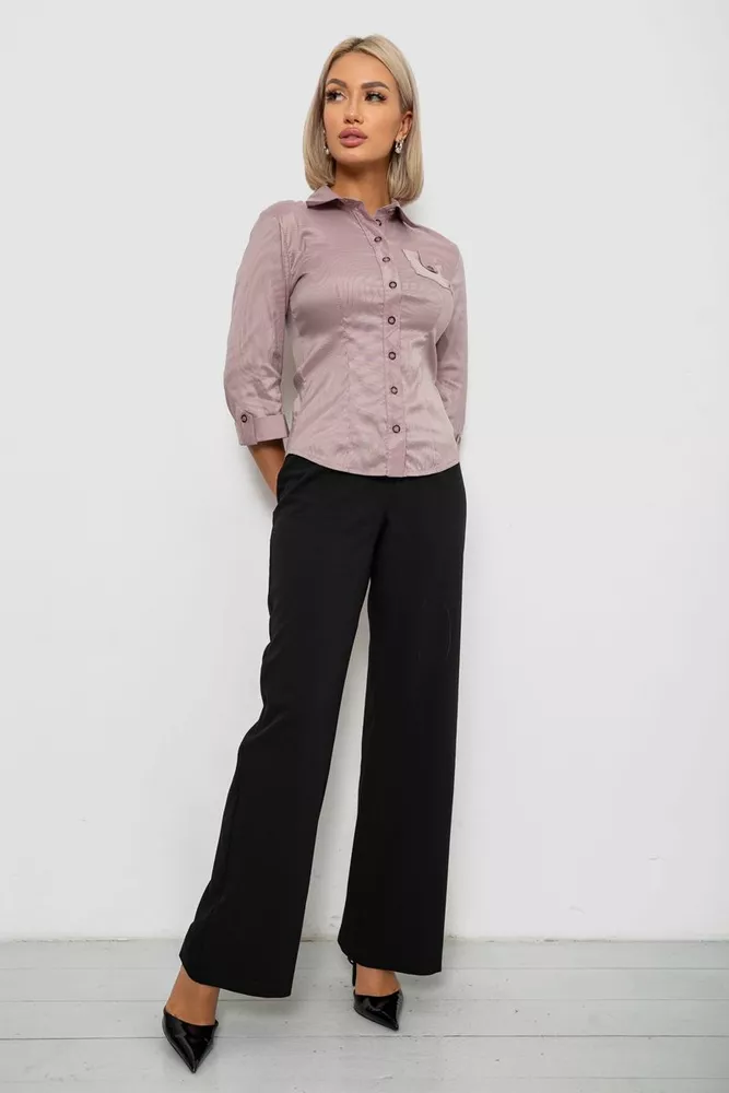 Купить Рубашка классическая в полоску, цвет пудровый, 230R645 - Фото №2