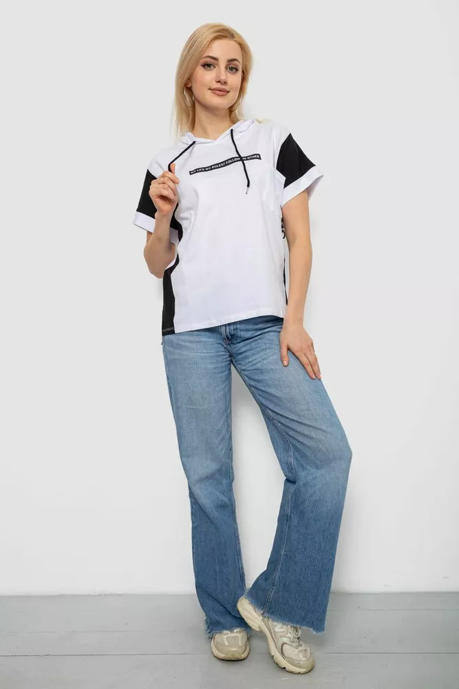 Купить Футболка женская с принтом, цвет белый, 244R2311-5 - Фото №2