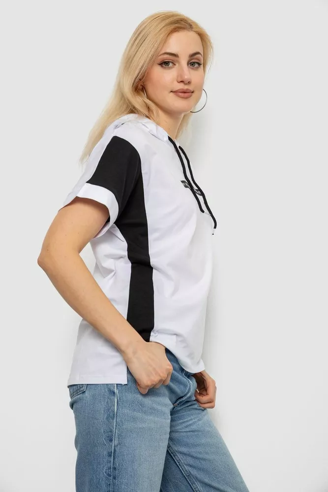 Купить Футболка женская с принтом, цвет белый, 244R2311-5 - Фото №3