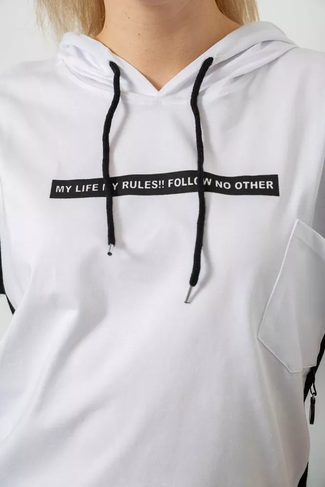 Купить Футболка женская с принтом, цвет белый, 244R2311-5 - Фото №5