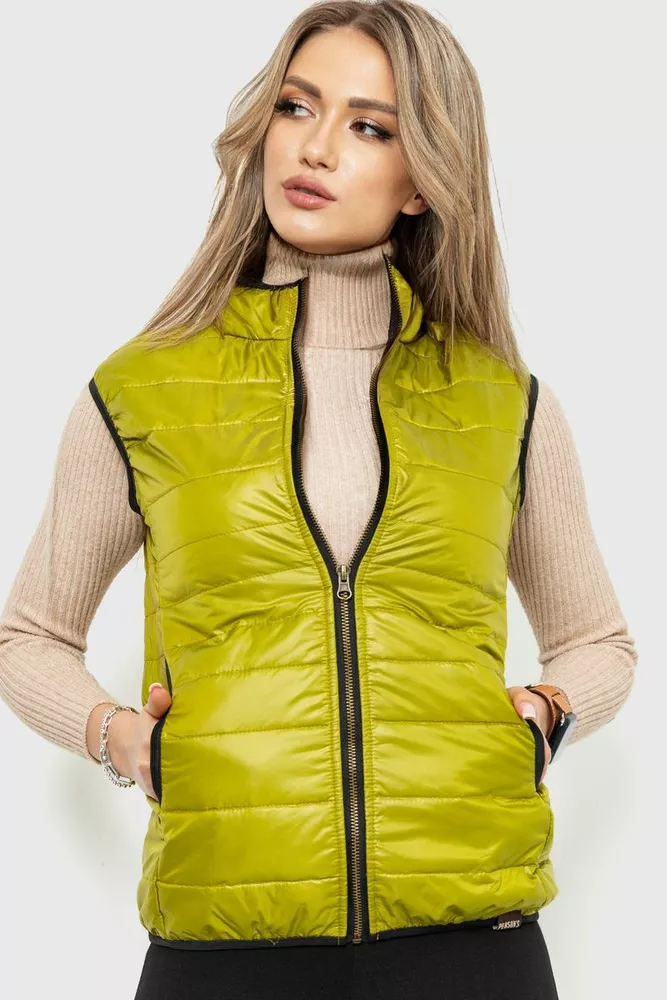 Купити Жилетка жіноча, колір оливковий, 182R31398 оптом - Фото №1