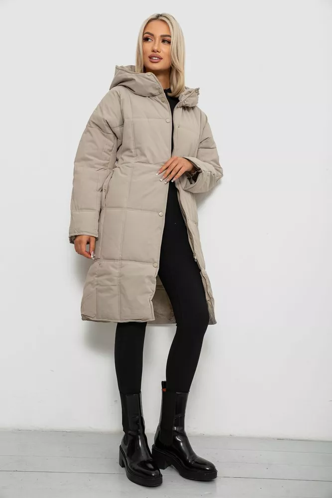 Купить Куртка женская зимняя, цвет темно-бежевый, 244R8832 - Фото №2