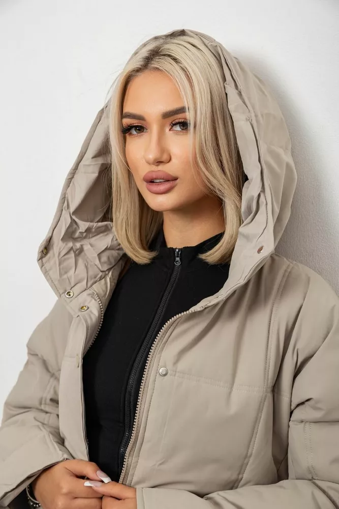 Купить Куртка женская зимняя, цвет темно-бежевый, 244R8832 - Фото №5