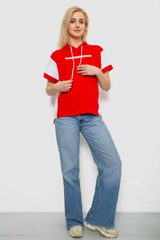 Купить Футболка женская с принтом, цвет красный, 244R2311-5 - Фото №2