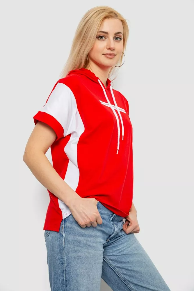 Купить Футболка женская с принтом, цвет красный, 244R2311-5 - Фото №3