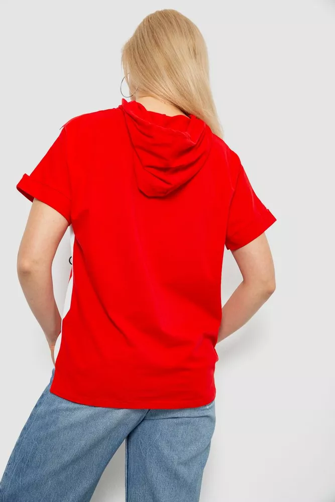 Купить Футболка женская с принтом, цвет красный, 244R2311-5 - Фото №4
