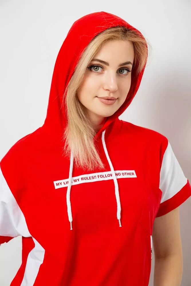 Купить Футболка женская с принтом, цвет красный, 244R2311-5 - Фото №5