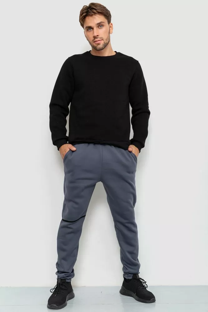 Купити Спорт чоловічі штани на флісі, колір сірий, 238R56970 - Фото №2