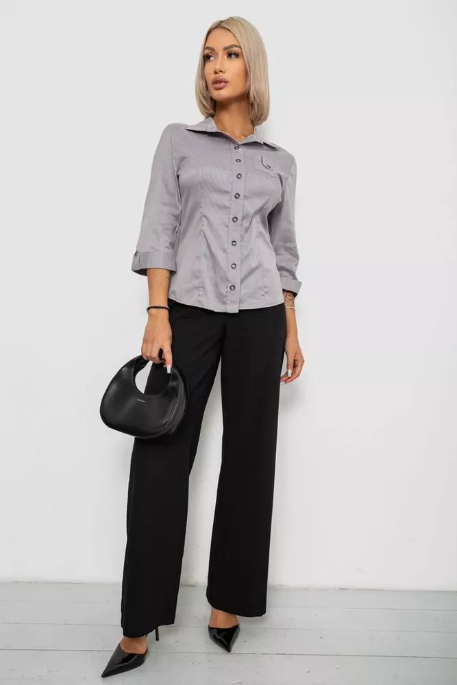 Купить Рубашка классическая в полоску, цвет серый, 230R645 оптом - Фото №2