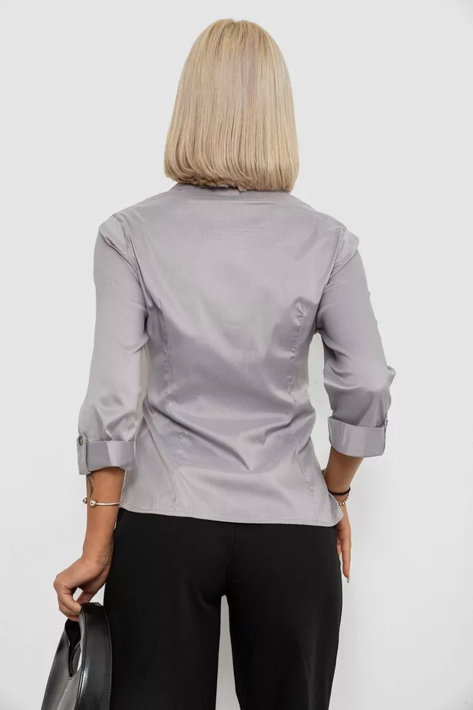 Купить Рубашка классическая в полоску, цвет серый, 230R645 оптом - Фото №4