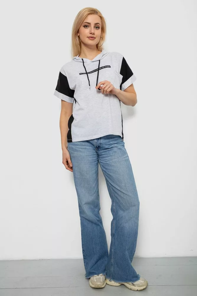 Купить Футболка женская с принтом, цвет серый, 244R2311-5 - Фото №2