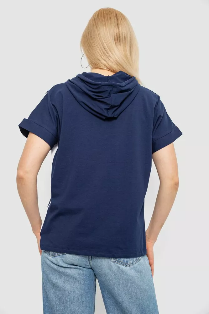 Купить Футболка женская с принтом, цвет синий, 244R2311-5 - Фото №4