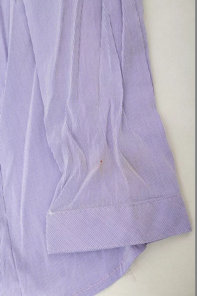 Купити Сорочка класична в смужку  -уцінка, колір бузковий, 230R641-5-U-42 - Фото №6