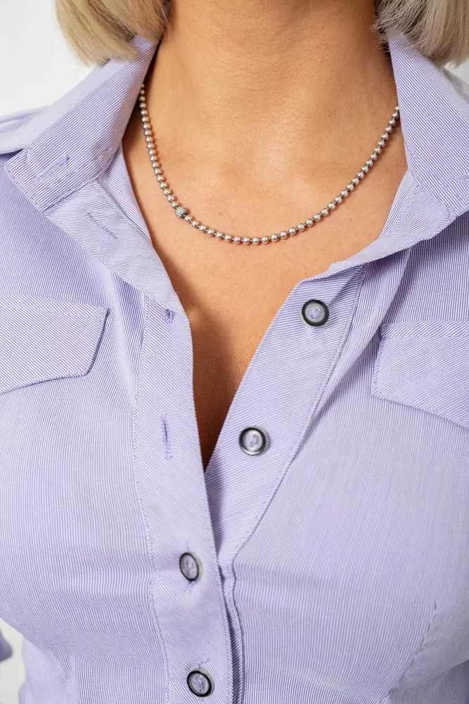 Купить Рубашка классическая в полоску  -уценка, цвет сиреневый, 230R641-5-U-45 - Фото №5