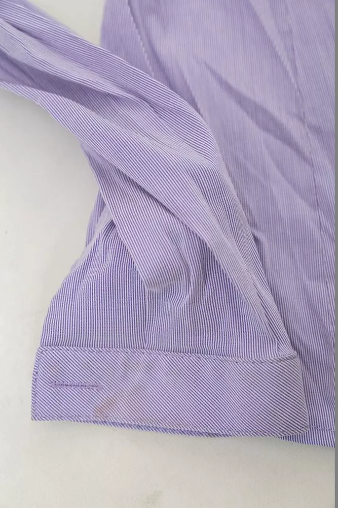 Купити Сорочка класична в смужку  -уцінка, колір бузковий, 230R641-5-U-46 - Фото №6