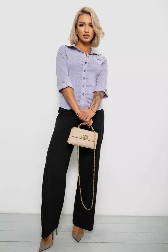 Купити Сорочка класична в смужку, колір бузковий, 230R645 оптом - Фото №2