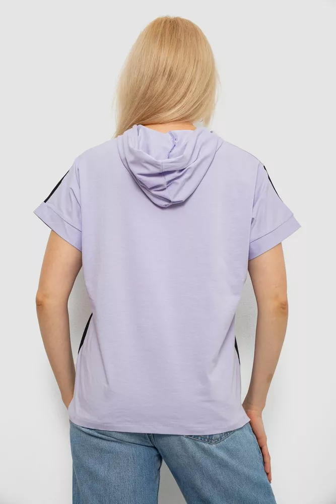 Купити Футболка жіноча з принтом, колір бузковий, 244R2311-5 - Фото №4