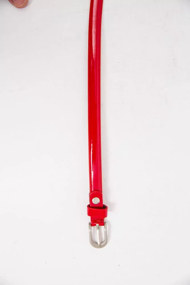 Купити Жіночий лаковий ремінець червоно-сріблястого кольору 196R1010W31 - Фото №2