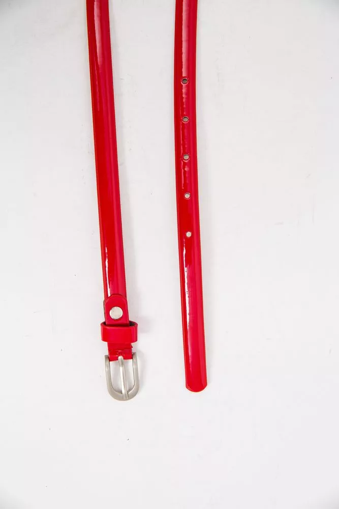 Купити Жіночий лаковий ремінець червоно-сріблястого кольору 196R1010W31 - Фото №3