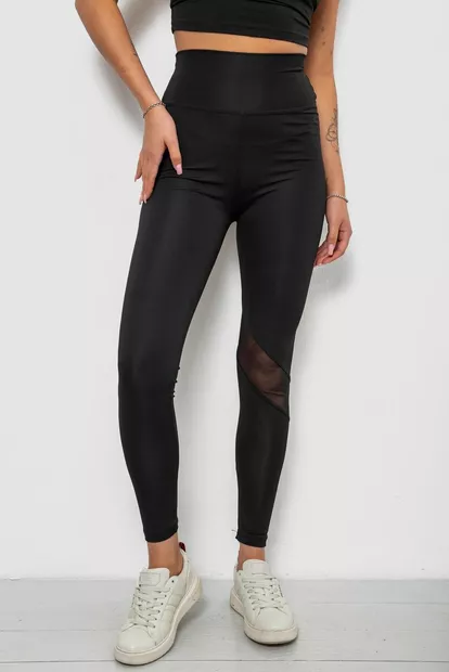 Лосини жіночі однотонні, колір чорний, 214R001L