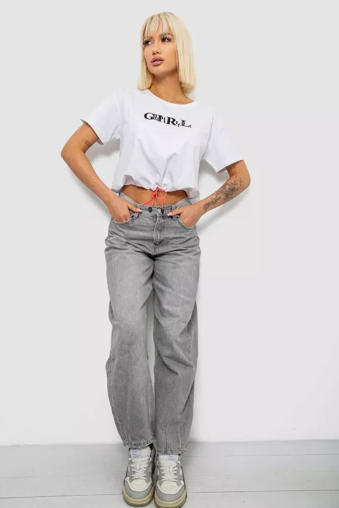 Купить Футболка женская с принтом, цвет белый, 244R2306 - Фото №2