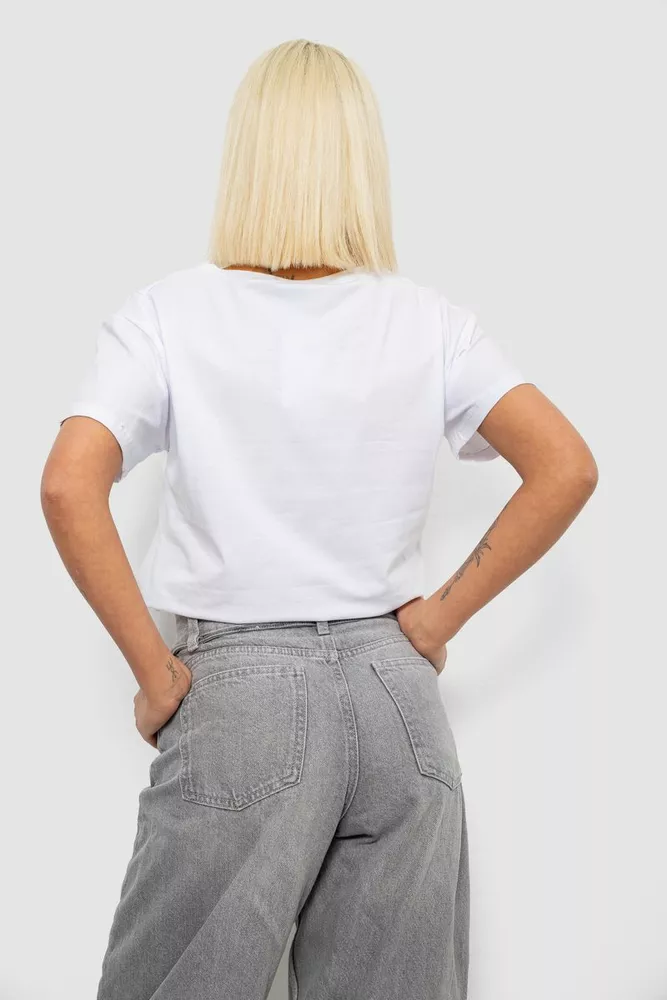 Купить Футболка женская с принтом, цвет белый, 244R2306 - Фото №4