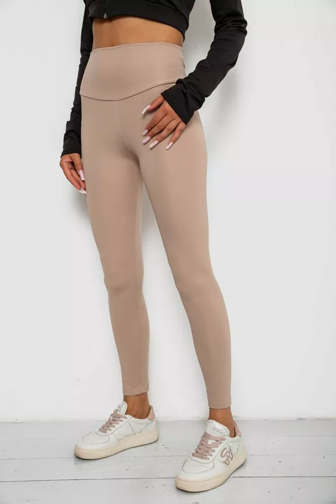 Купити Лосини однотонні  -уцінка, колір бежевий, 238R57308-U-2 - Фото №3
