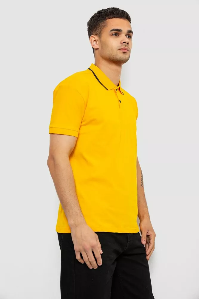 Купить Поло мужское однотонное, цвет желтый, 244R2120-5 - Фото №3