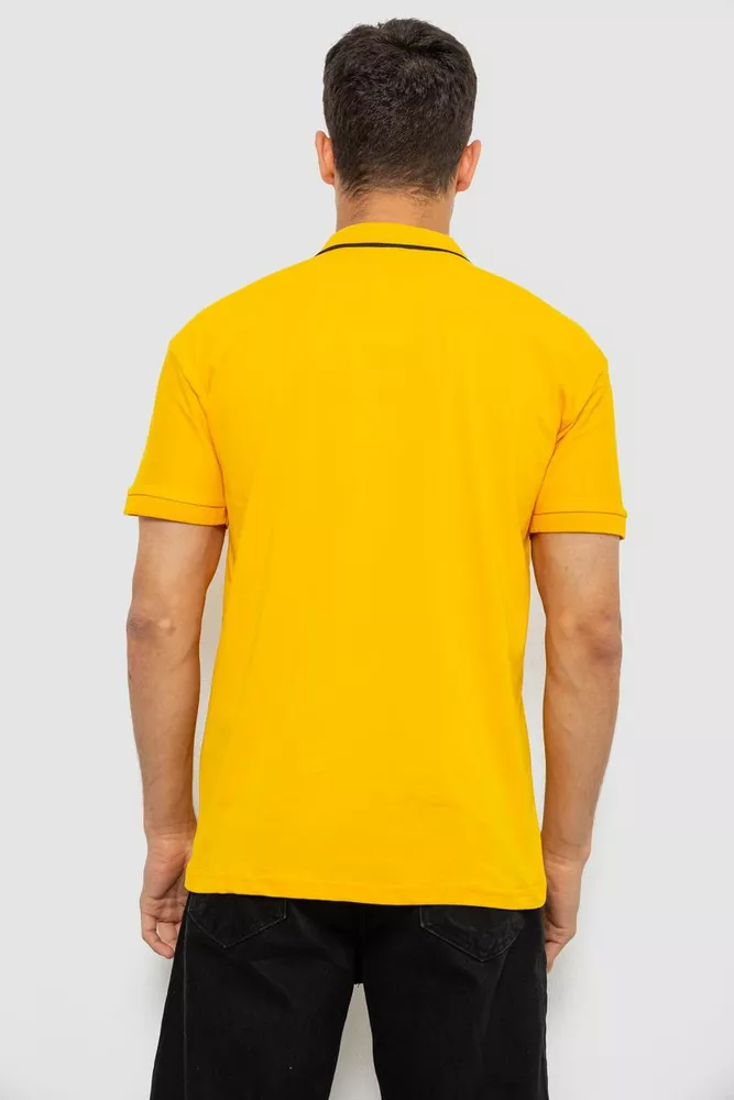 Купить Поло мужское однотонное, цвет желтый, 244R2120-5 - Фото №4
