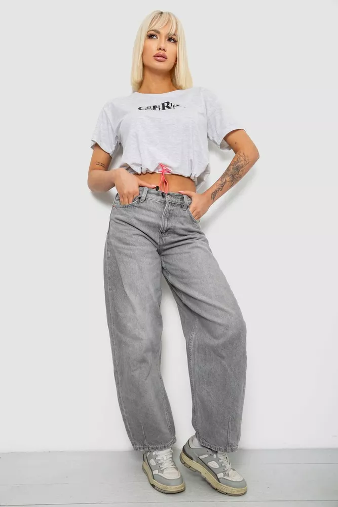 Купить Футболка женская с принтом, цвет серый, 244R2306 - Фото №2