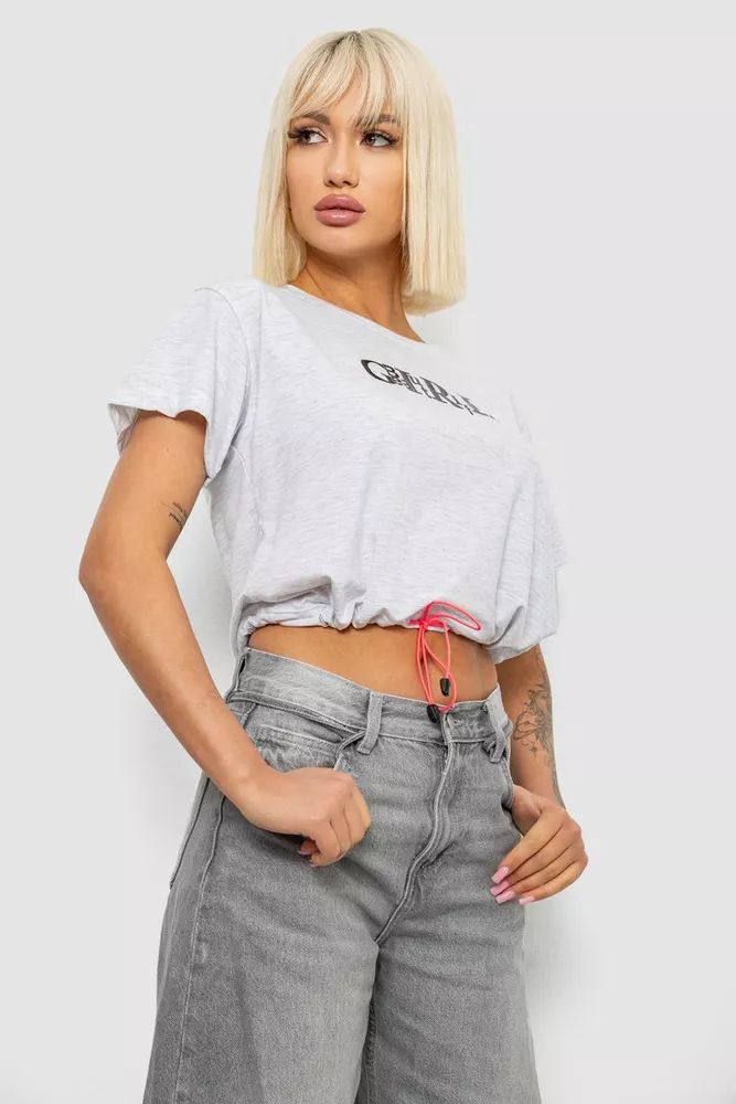Купить Футболка женская с принтом, цвет серый, 244R2306 - Фото №3