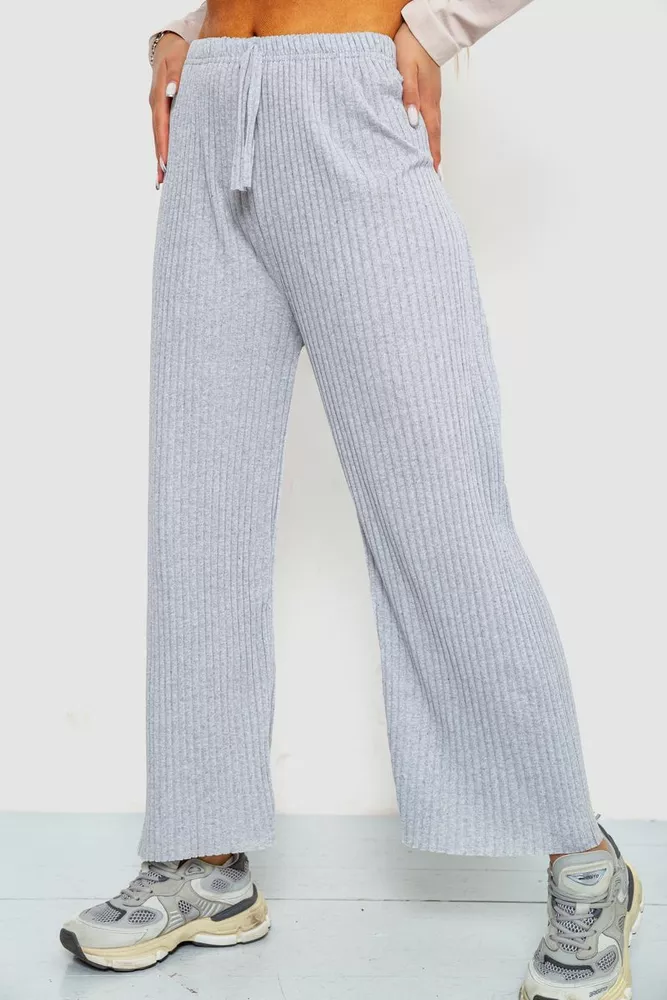 Купити Штани жіночі в рубчик  -уцінка, колір сірий, 238R57853-U - Фото №3