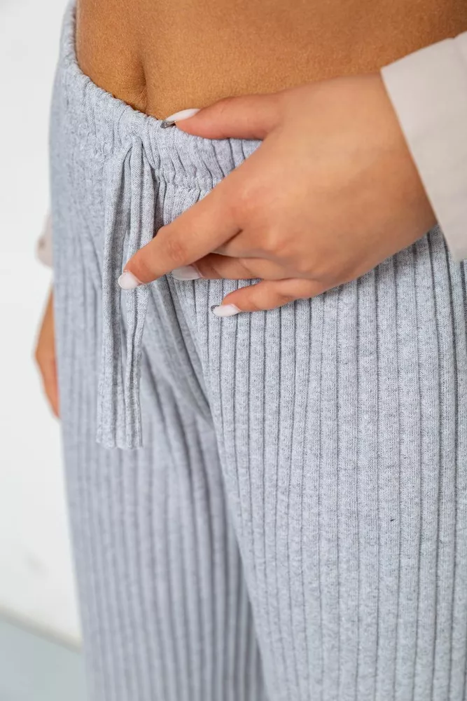 Купити Штани жіночі в рубчик  -уцінка, колір сірий, 238R57853-U - Фото №5