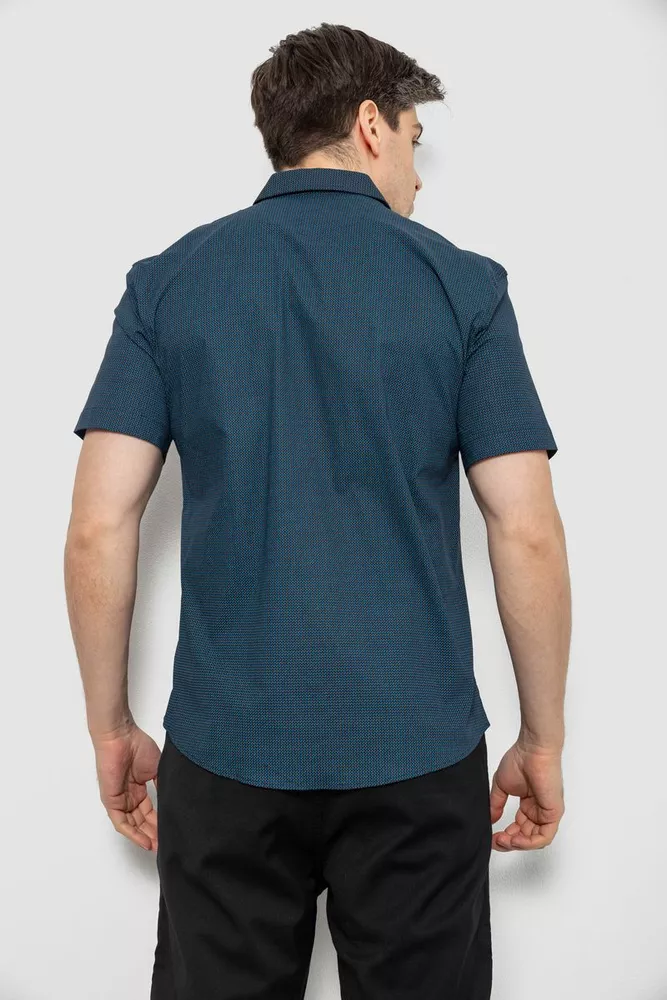 Купить Мужская рубашка с принтом, цвет темно-синий, 186R7022 - Фото №4