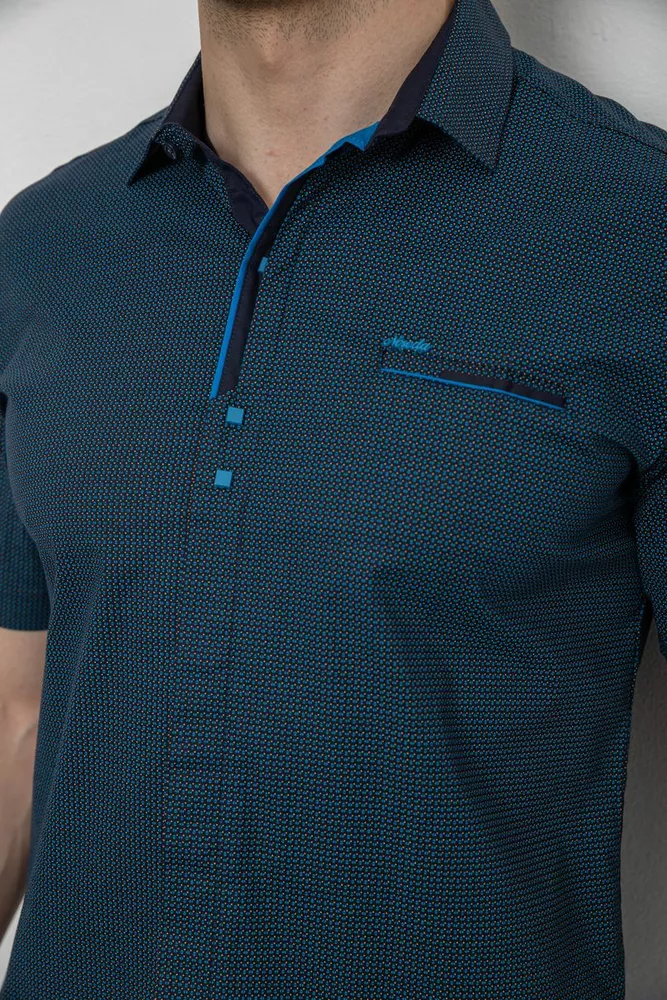 Купить Мужская рубашка с принтом, цвет темно-синий, 186R7022 - Фото №5