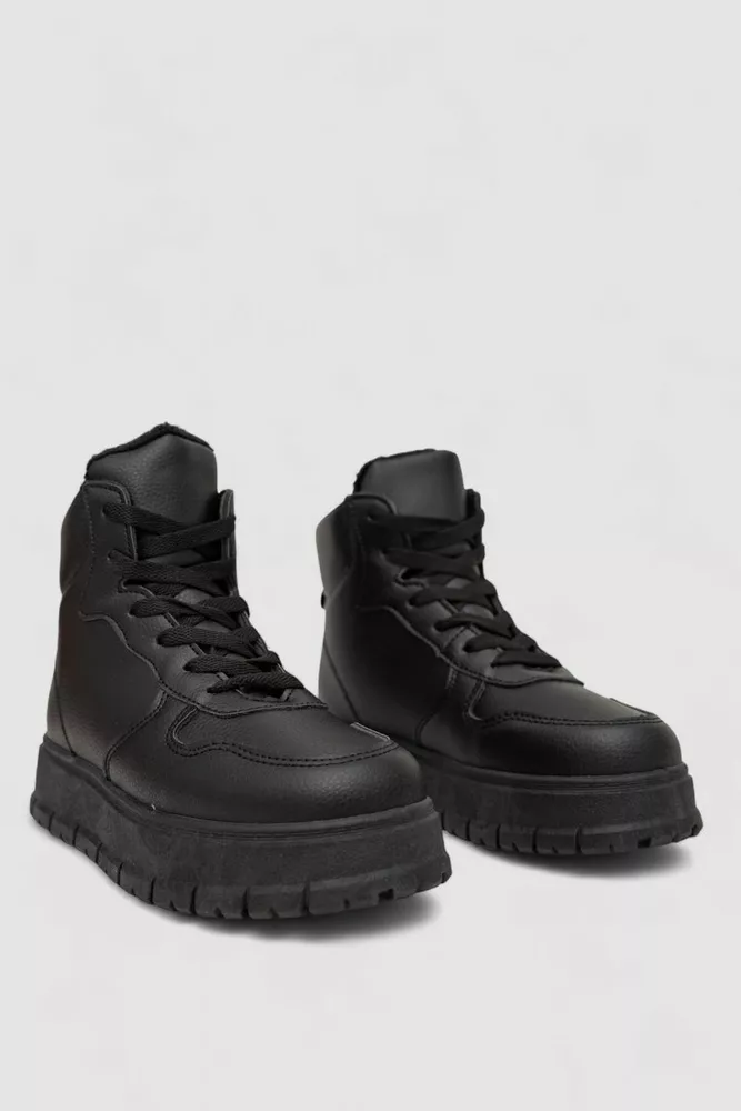 Купити Кросівки жіночі зимові на хутрі, колір чорний, 248RBL5 - Фото №3