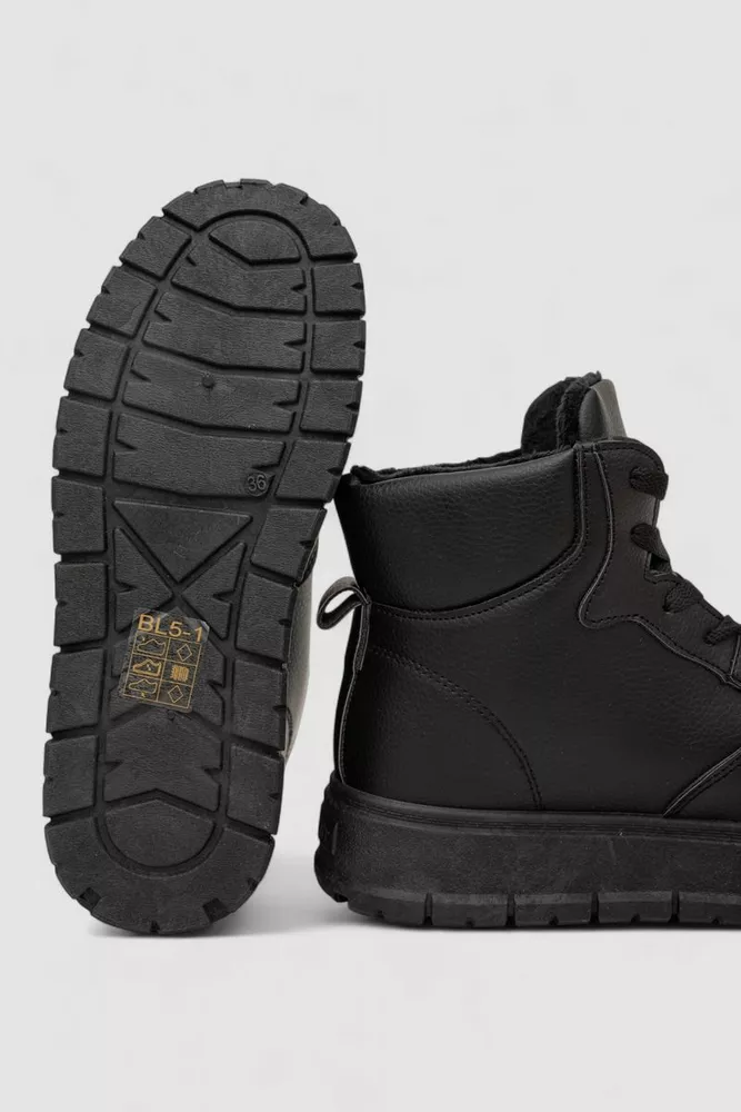 Купити Кросівки жіночі зимові на хутрі, колір чорний, 248RBL5 - Фото №5