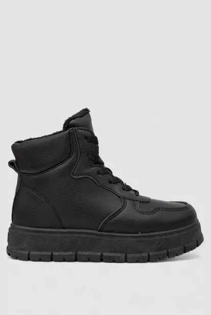 Кросівки жіночі зимові на хутрі, колір чорний, 248RBL5