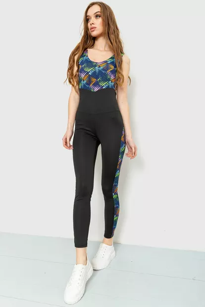 Комбінезон жіночий для спорту, колір чорний, 230R048