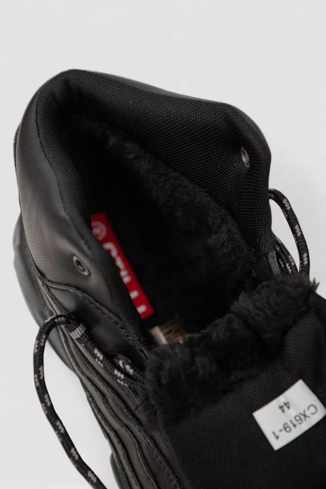 Купить Кроссовки мужские зимние на меху, цвет черный, 248RCX619-1 - Фото №6