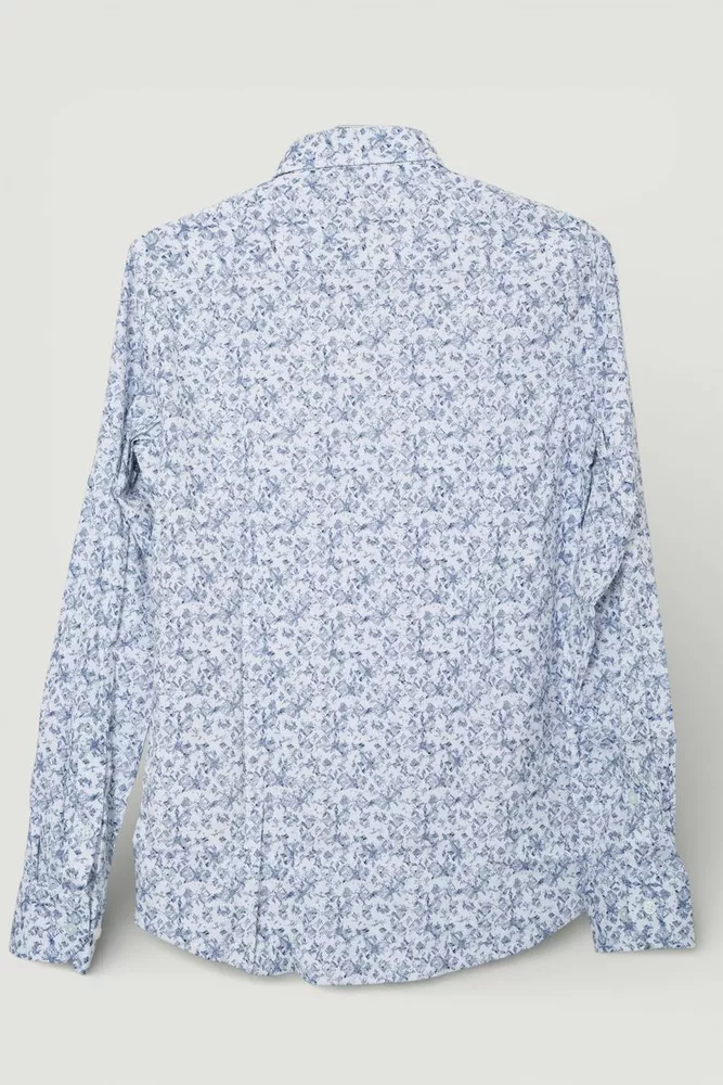 Купить Рубашка мужская однотонная с принтом, цвет белый, 186R2115 - Фото №3