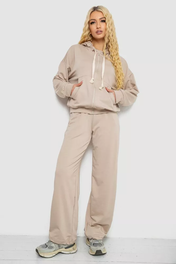 Купити Спортивний костюм жіночий, колір бежевий, 241R2001-10 оптом - Фото №1