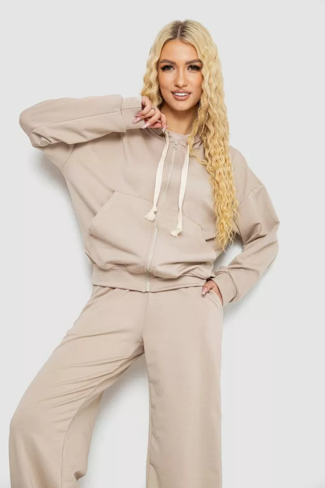 Купити Спортивний костюм жіночий, колір бежевий, 241R2001-10 оптом - Фото №2