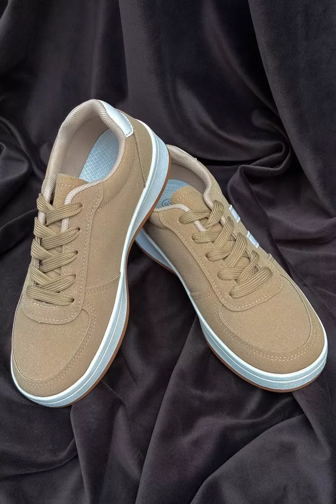 Купить Кроссовки женские, цвет бежевый, 248RJH50-6 - Фото №3