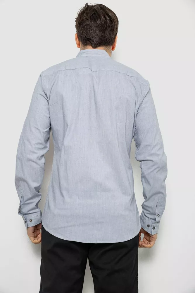 Купить Рубашка мужская в полоску, цвет серый, 186R6918-7 - Фото №4