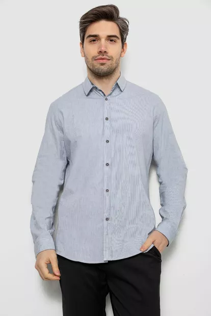 Рубашка мужская в полоску, цвет серый, 186R6918-7
