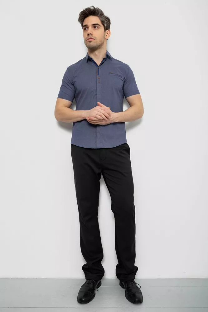 Купити Чоловіча сорочка з принтом, колір синій, 186R7022 - Фото №2