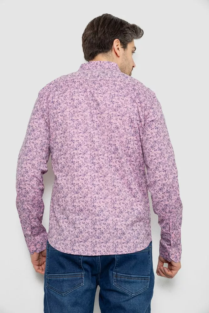 Купить Рубашка мужская однотонная с принтом, цвет сиреневый, 186R2115 - Фото №9