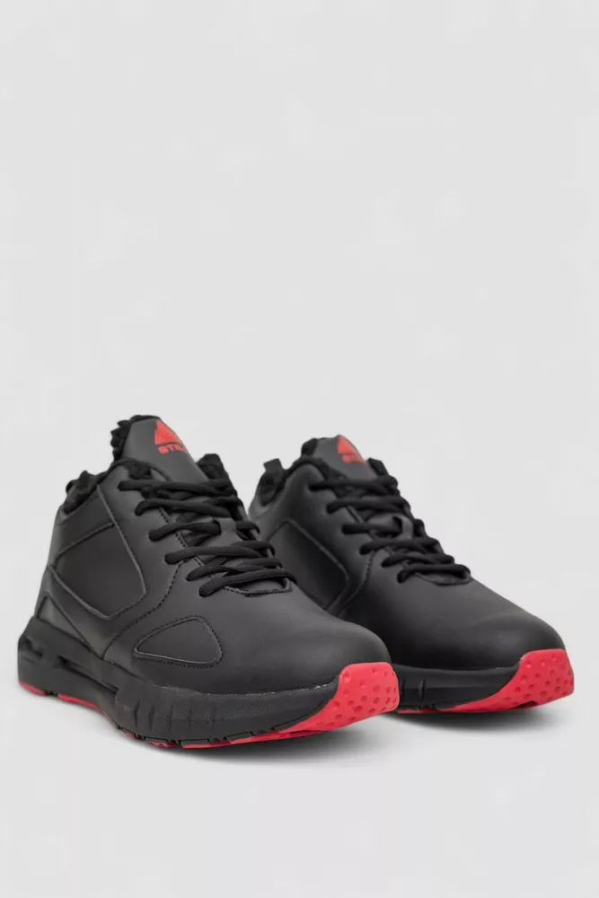 Купити Кросівки чоловічі зимові на хутрі  -уцінка, колір чорно-червоний, 248RCX627-U - Фото №3