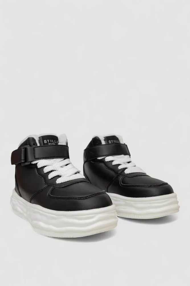 Купити Кросівки жіночі зимові на хутрі  -уцінка, колір чорно-білий, 248RCX686-U-2 - Фото №3